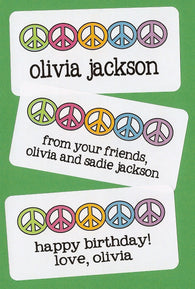 Peace Signs Personalized Rectangle Stickers