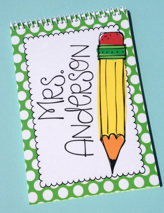 Yellow Pencil Personalized Top Spiral Steno Notebook
