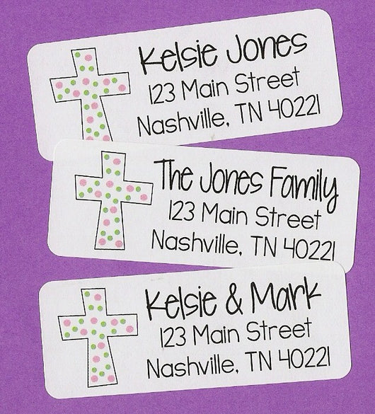 Polka Dot Cross Address Labels