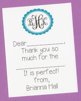 Scalloped Monogram Thank You Notes