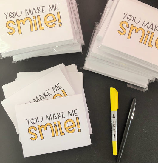 You Make Me Smile Note Cards