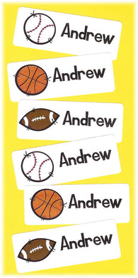 Sports Balls Name Stickers