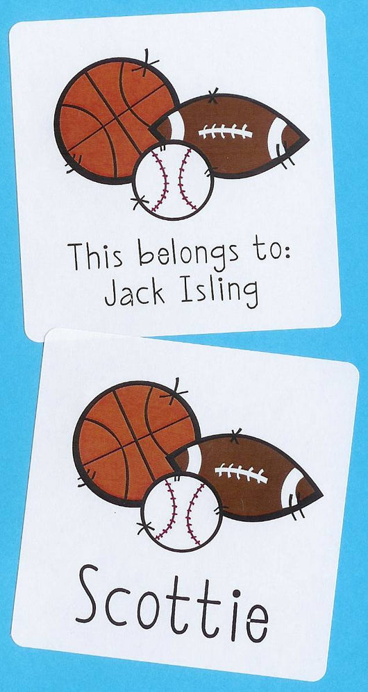 Sports Balls Personalized Square Stickers